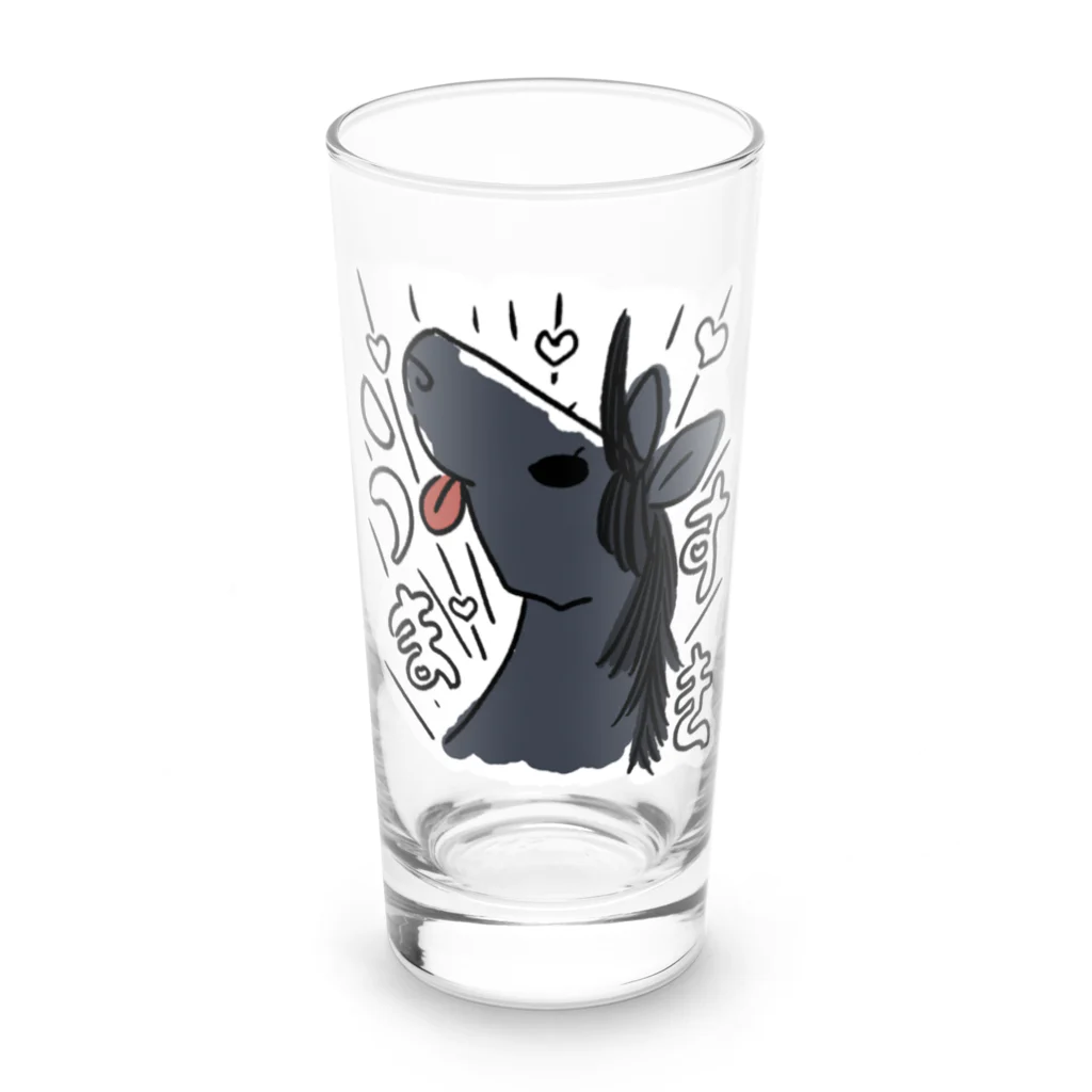 Pa-LessのUmasuki-青鹿毛ちゃん Long Sized Water Glass :front