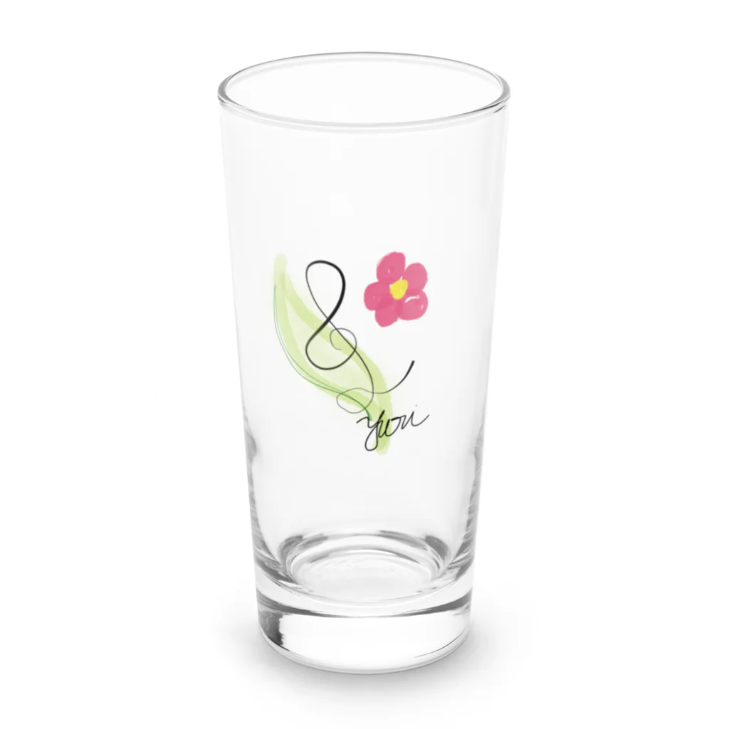 yuri🦋fluteの花 Long Sized Water Glass :front