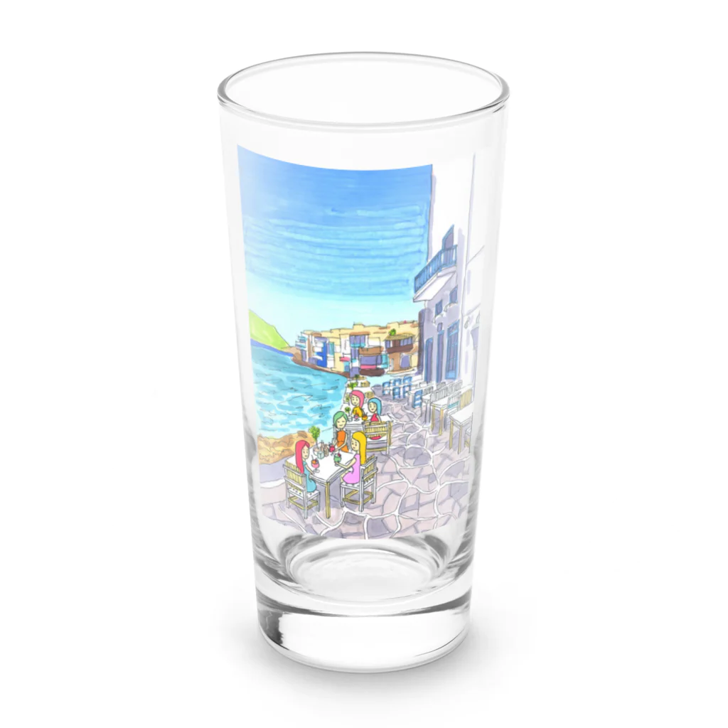 AKISENのエーゲ海カフェガールズ Long Sized Water Glass :front