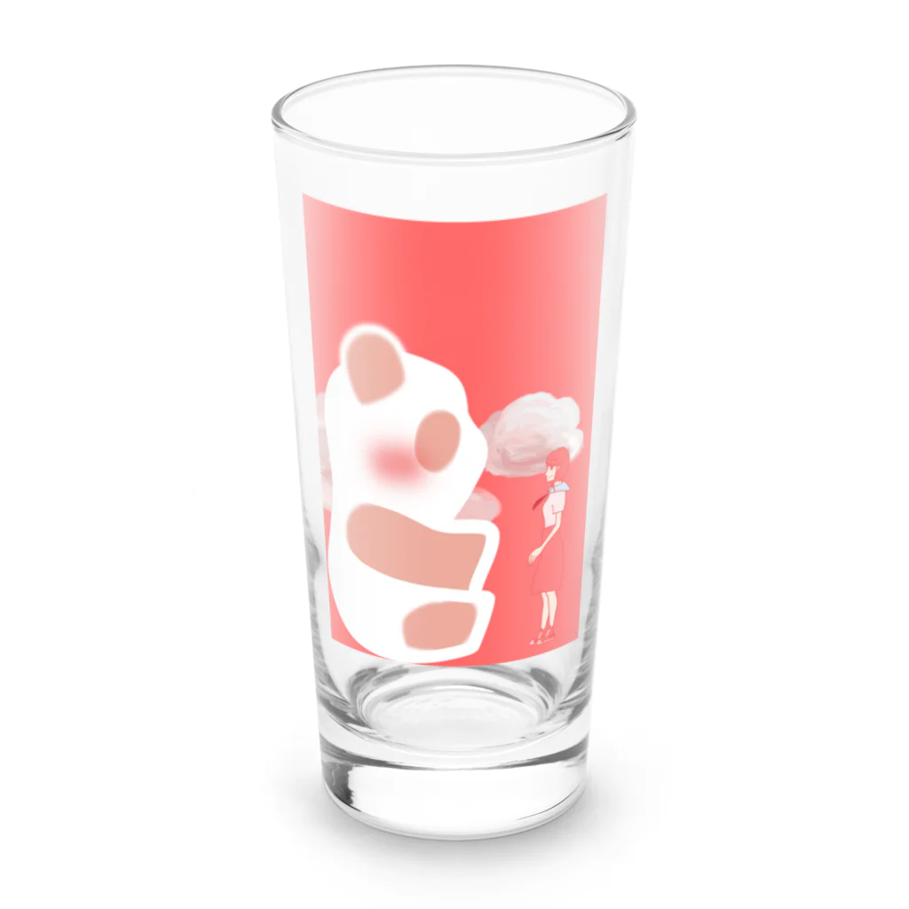 little_cloverのパンダと女子 Long Sized Water Glass :front