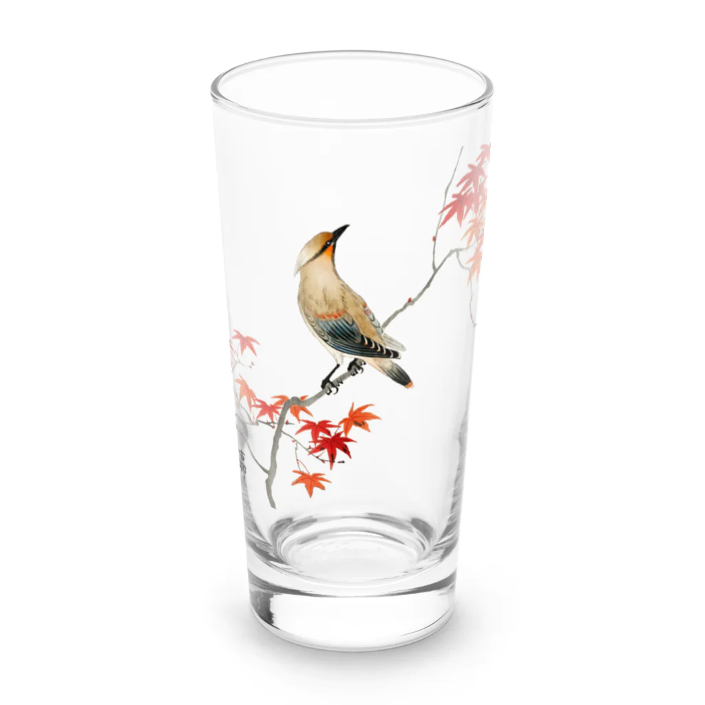 MUGEN ARTの紅葉に緋連雀　小原古邨 Long Sized Water Glass :front