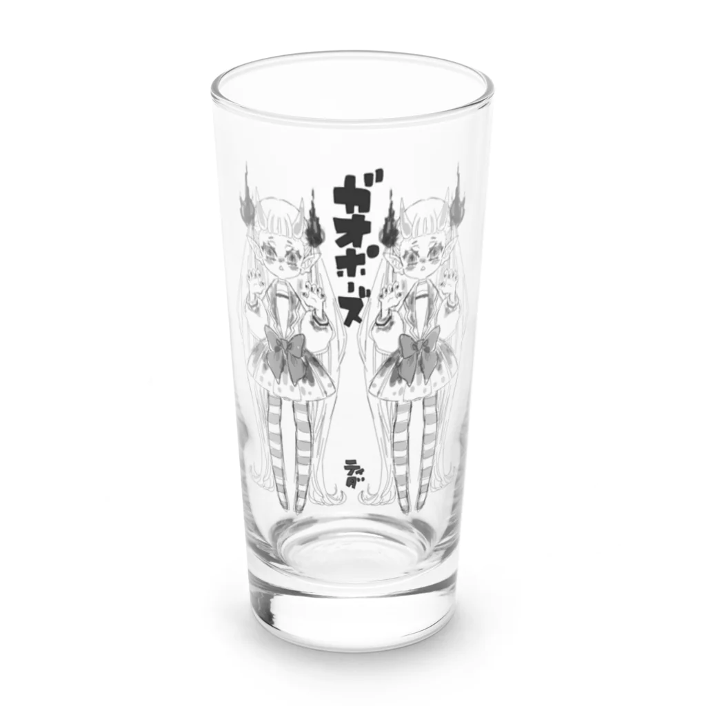 ティダのガオポーズ（ラフ）黒線 Long Sized Water Glass :front