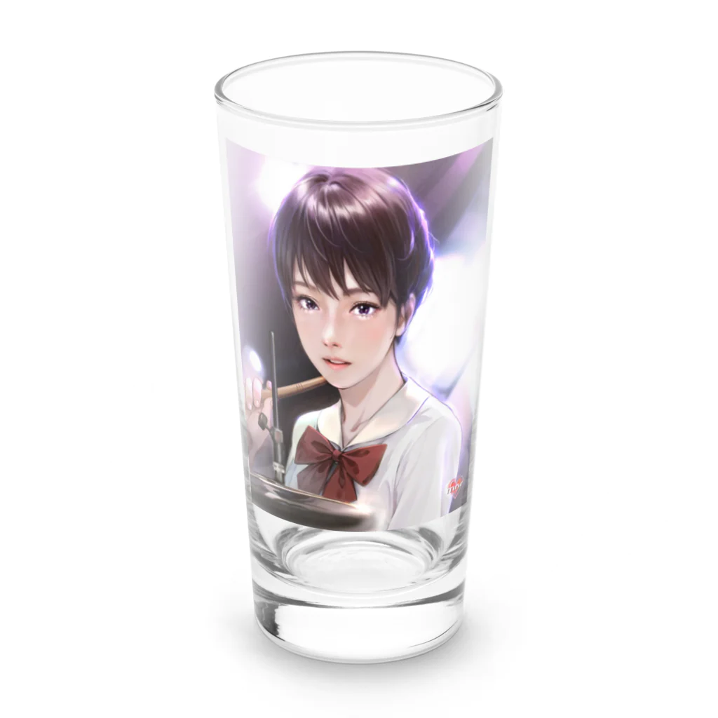 Mahiroshka まひろ朱夏 絵と音楽のドラム少女 Long Sized Water Glass :front