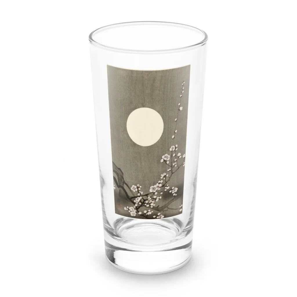 MUGEN ARTの小原古邨　満月に咲く梅の花　Ohara Koson / Blooming plum blossom at full moon  Long Sized Water Glass :front