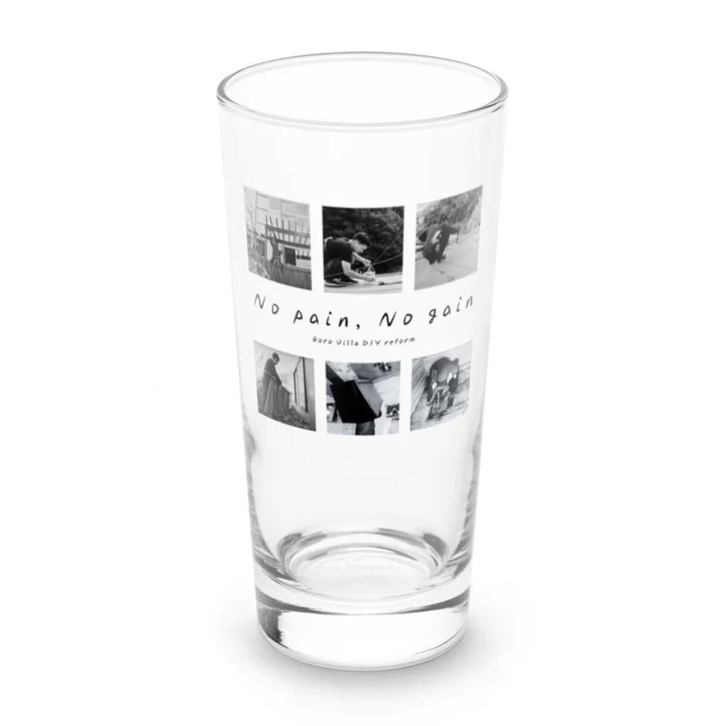 ボロ別荘DIYリフォームの【公式グッズ1】ボロ別荘DIYリフォーム No pain,No gain ver. Long Sized Water Glass :front