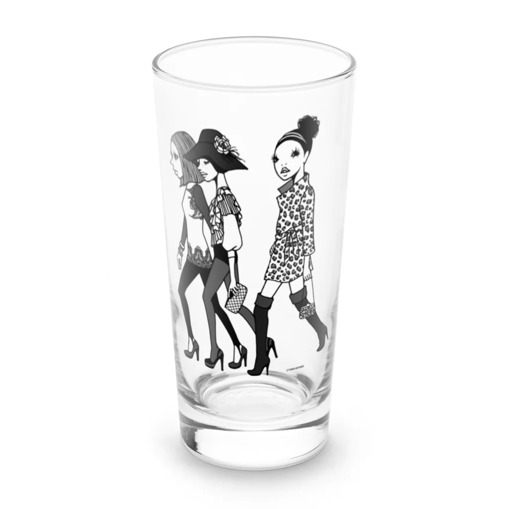 イラストレーターこたけゆか 公式オリジナルグッズのHEY LADIES!  Long Sized Water Glass :front