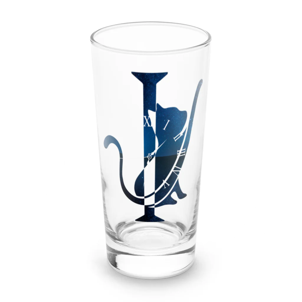 三宅 唯の波動関数の猫：青シンプル Long Sized Water Glass :front