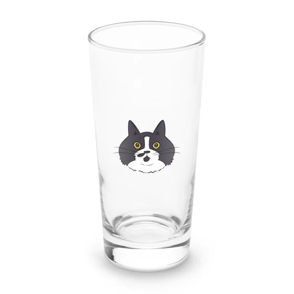 もふもふはちわれずの片髭ハチ子 Long Sized Water Glass :front