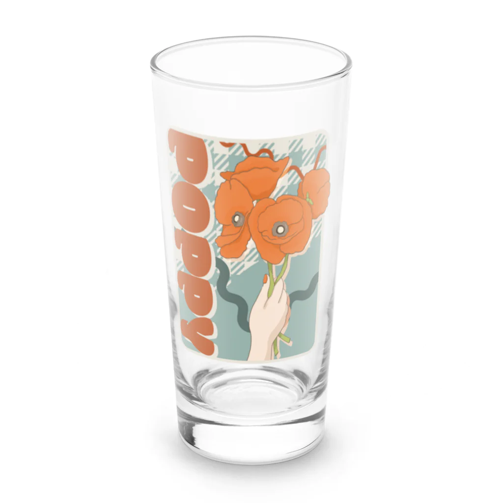 yom_aのポピー＿square Long Sized Water Glass :front