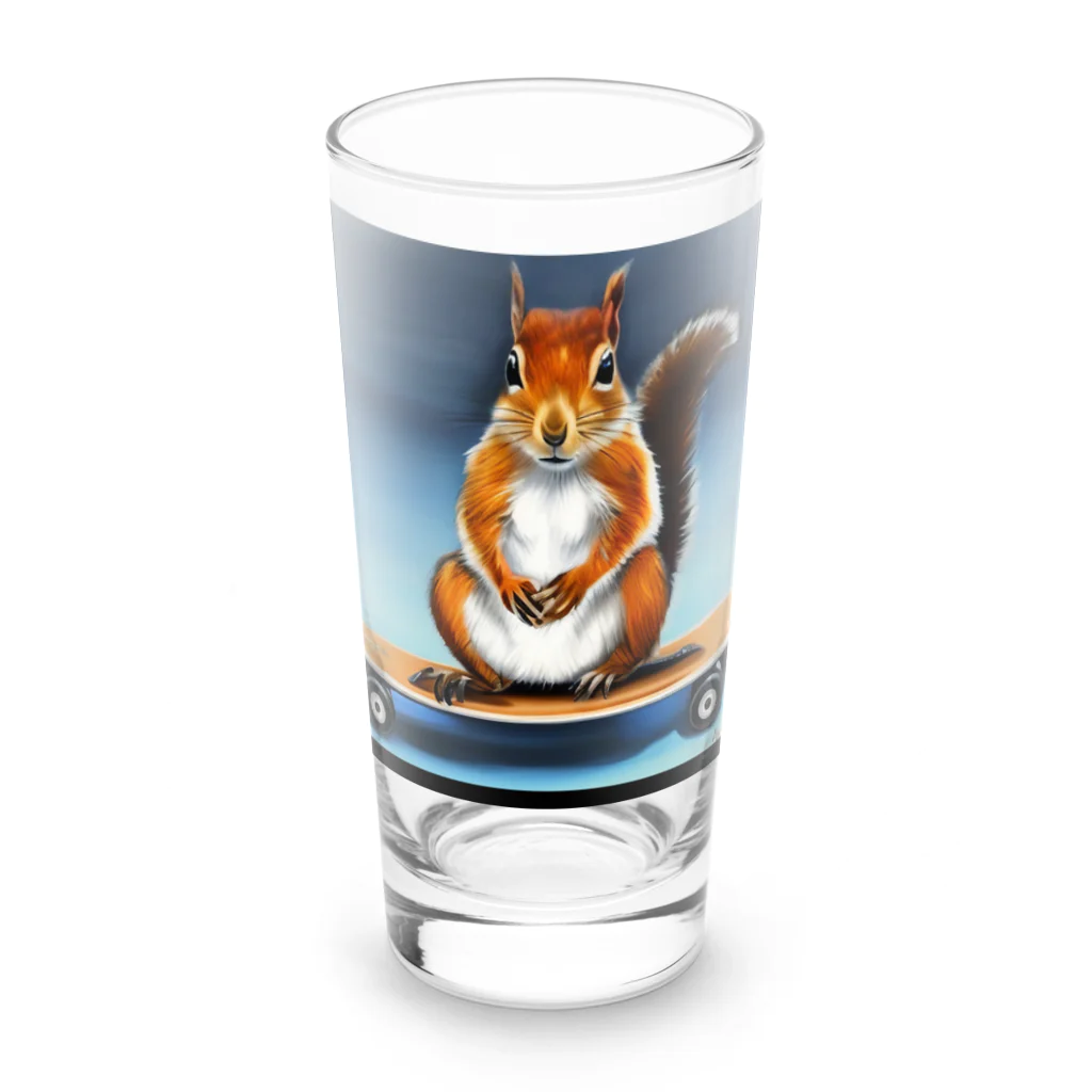 steventshirtsのスケートボードのリス Long Sized Water Glass :front