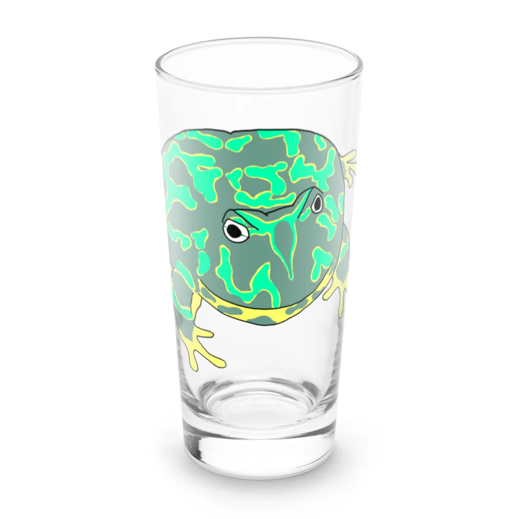 ヒル飼いのこでぶのベルツノガエルのゲコタロウ Long Sized Water Glass :front