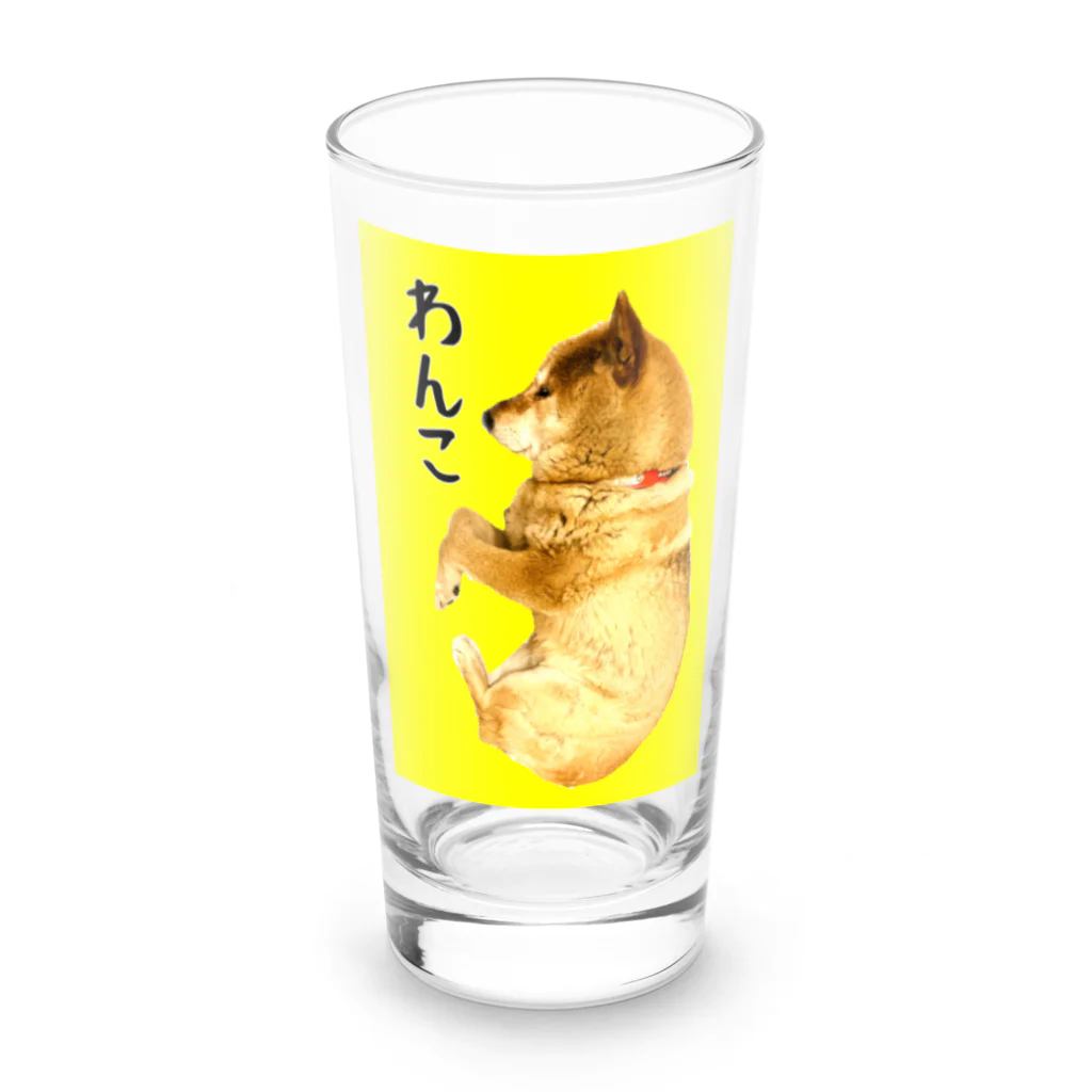 柴犬しばわんこhana873の柴犬わんこ黄色枠 Long Sized Water Glass :front