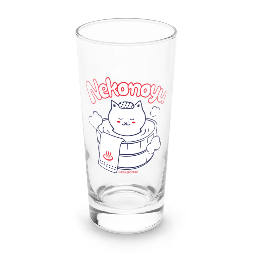 温泉グッズ@ブーさんとキリンの生活のねこの湯 Long Sized Water Glass :front