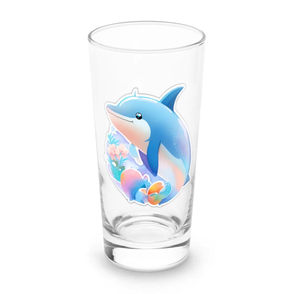dolphineの可愛いイルカ Long Sized Water Glass :front