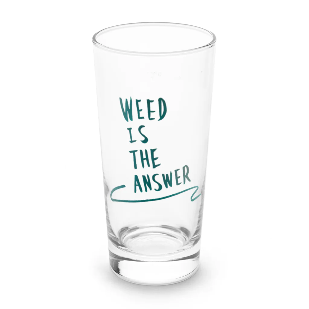 momoさんのWEED IS THE ANSWER Long Sized Water Glass :front