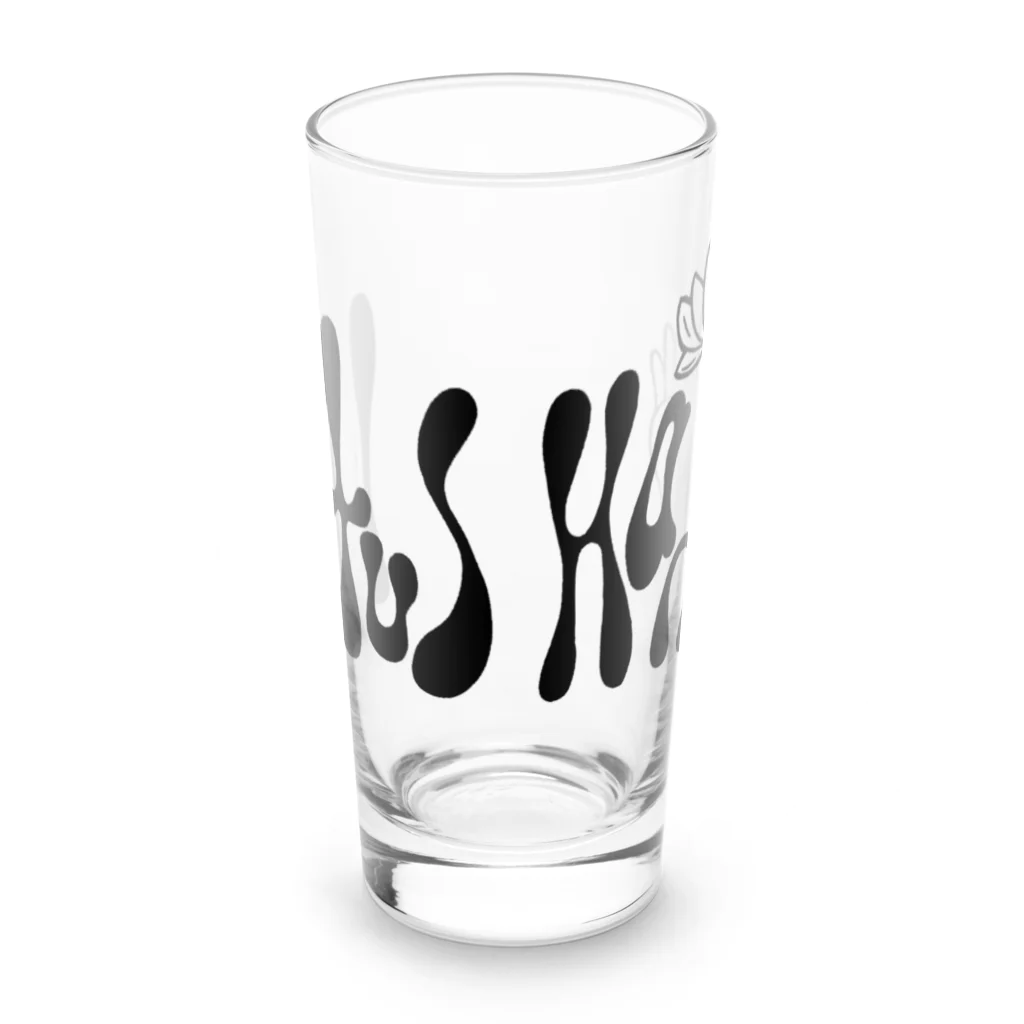 宇宙キャンプのロータス　ハンド　モノトーン Long Sized Water Glass :front