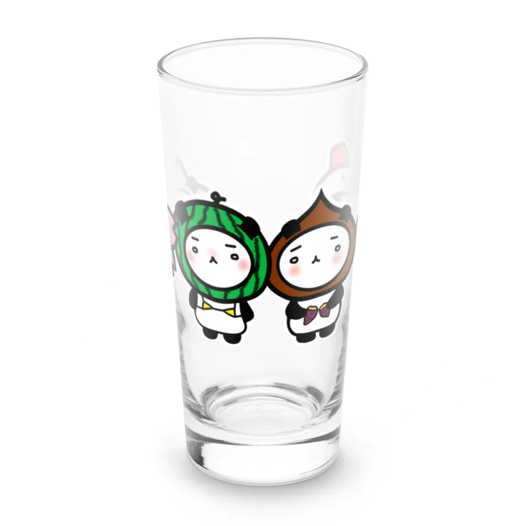 💚ぱなえてんてー💚の春夏秋冬パンダさん Long Sized Water Glass :front