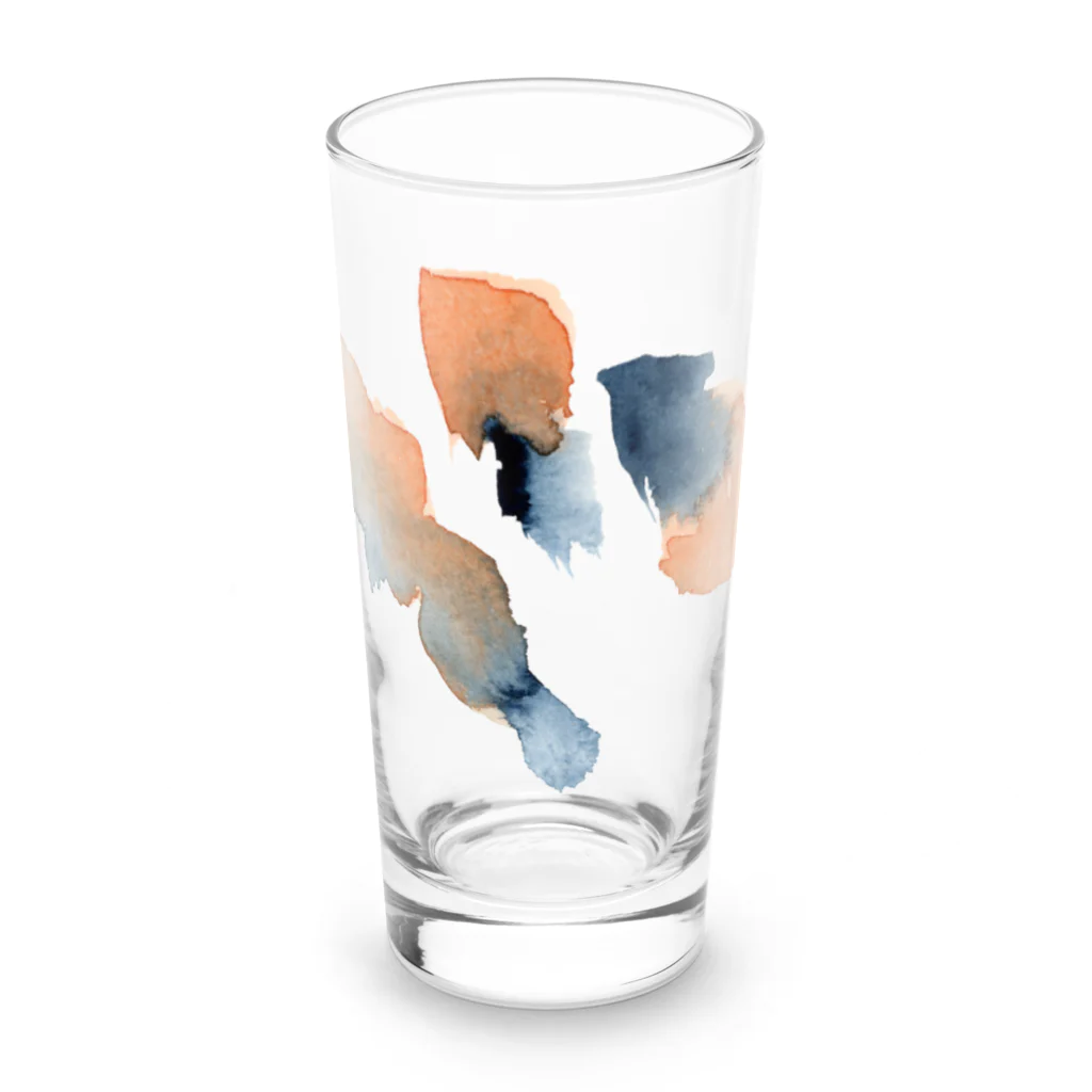 c5watercolorの水彩ペイント・オレンジ&インディゴ Long Sized Water Glass :front