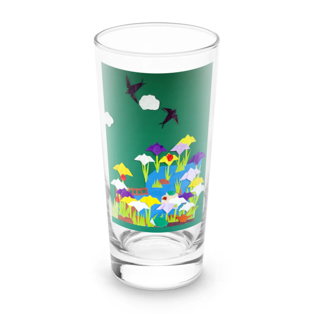 ひだまりの壁面シリーズ　ツバメとあやめ Long Sized Water Glass :front