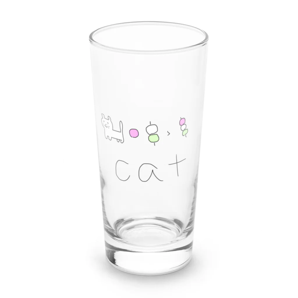 ちょこみんと🍫🍀の絵で学ぶcat Long Sized Water Glass :front