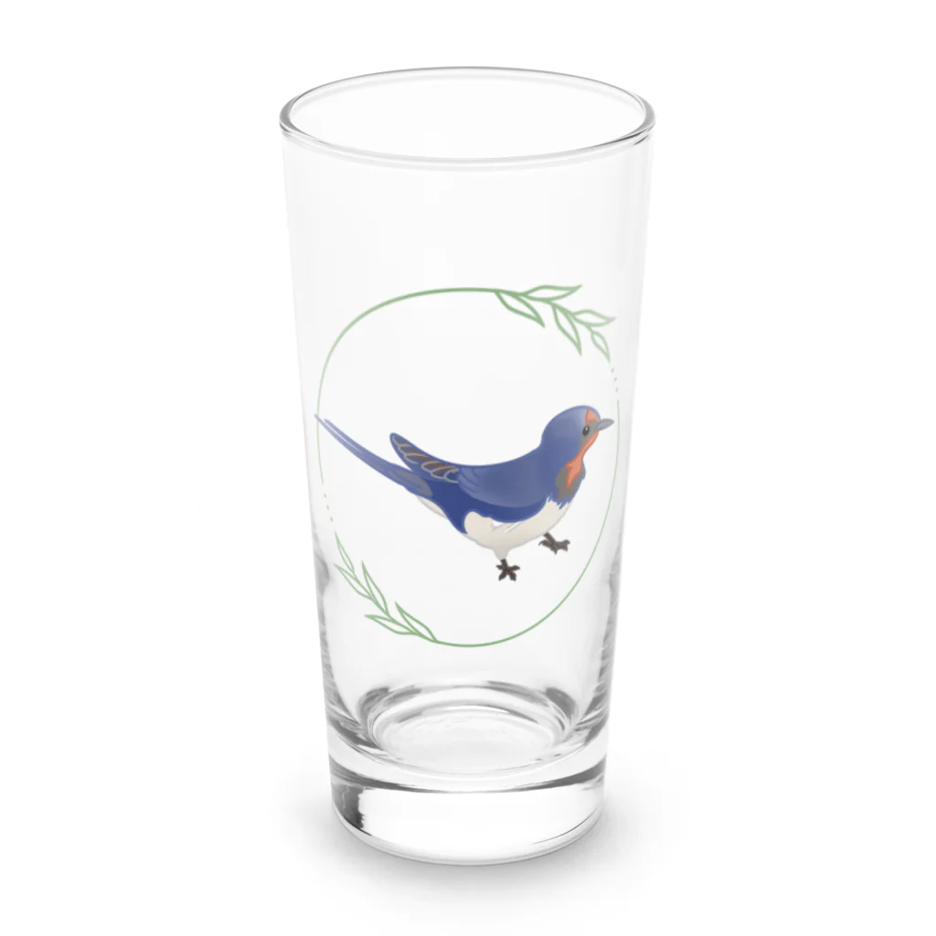 やちよ｜リアル鳥イラストのツバメさん Long Sized Water Glass :front