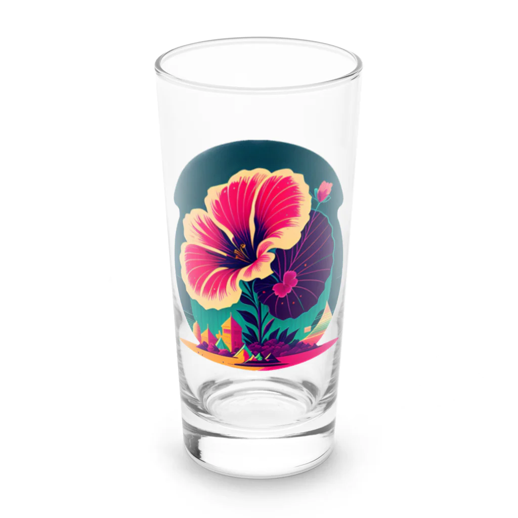 ozのハイビスカス🌺 Long Sized Water Glass :front