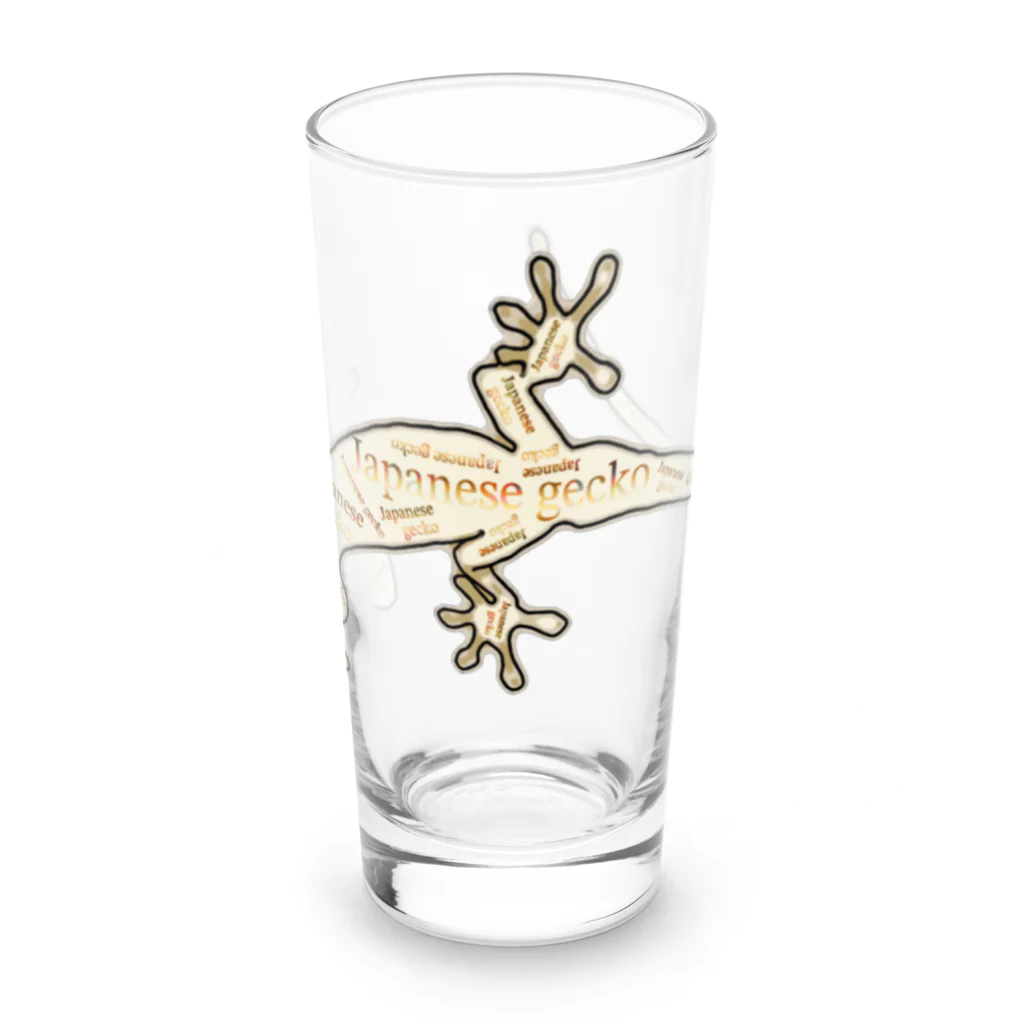 LalaHangeulのJapanese gecko(ニホンヤモリ)　英語デザイン Long Sized Water Glass :front