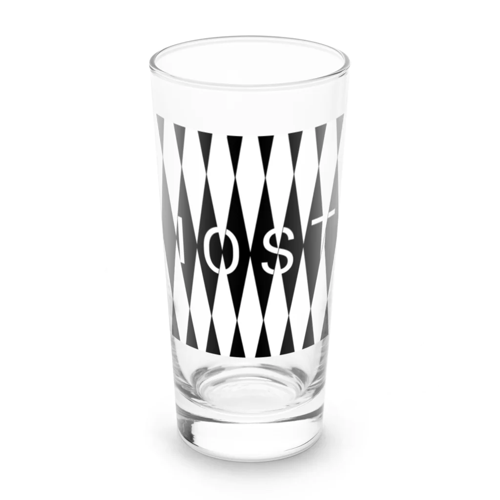 IOST_Supporter_CharityのIOSTバーサスデザイン(白黒シリーズ) Long Sized Water Glass :front