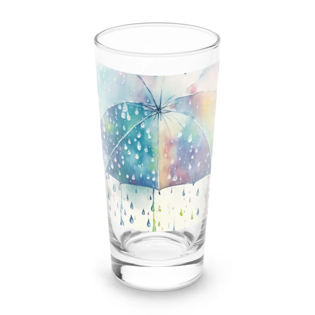 ぽけの水彩風雨の風景 Long Sized Water Glass :front