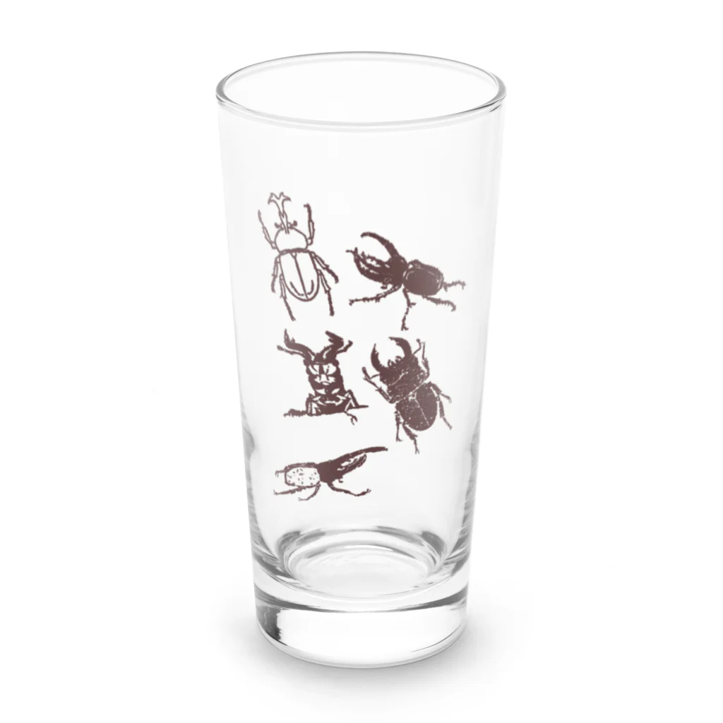 23_drawingのカブトムシとクワガタ Long Sized Water Glass :front