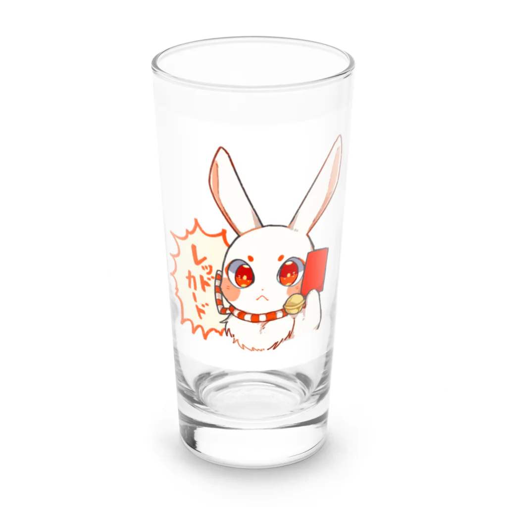 .°ஐ.*まりる°ஐ.*のレッドカードうさぎ Long Sized Water Glass :front