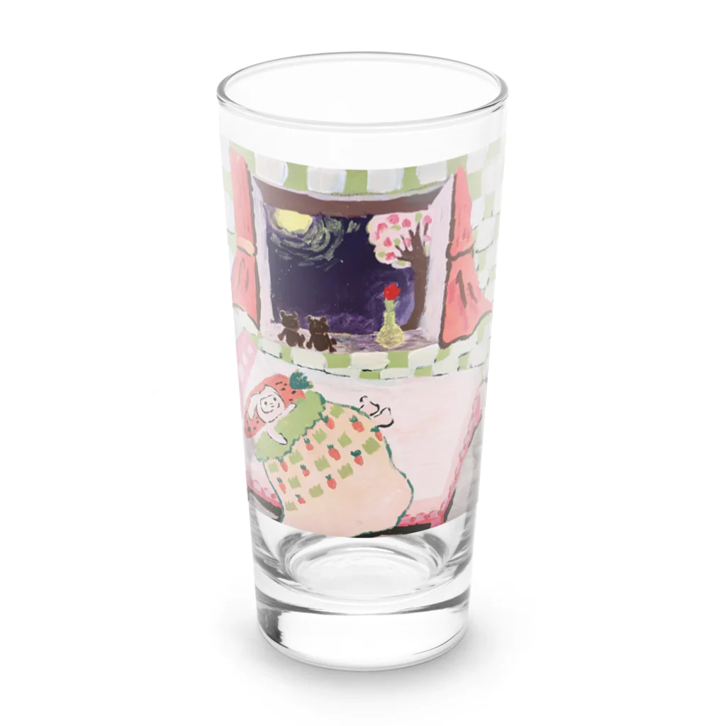 seater のうさぎのパジャマを着て Long Sized Water Glass :front