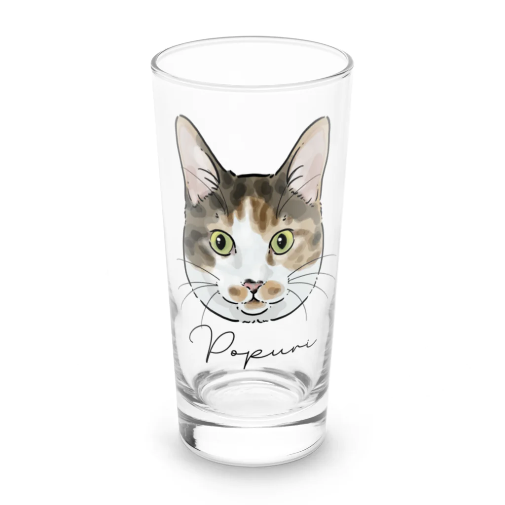 みきぞーん｜保護猫 ミッキー画伯と肉球とおともだちのpopuri Long Sized Water Glass :front