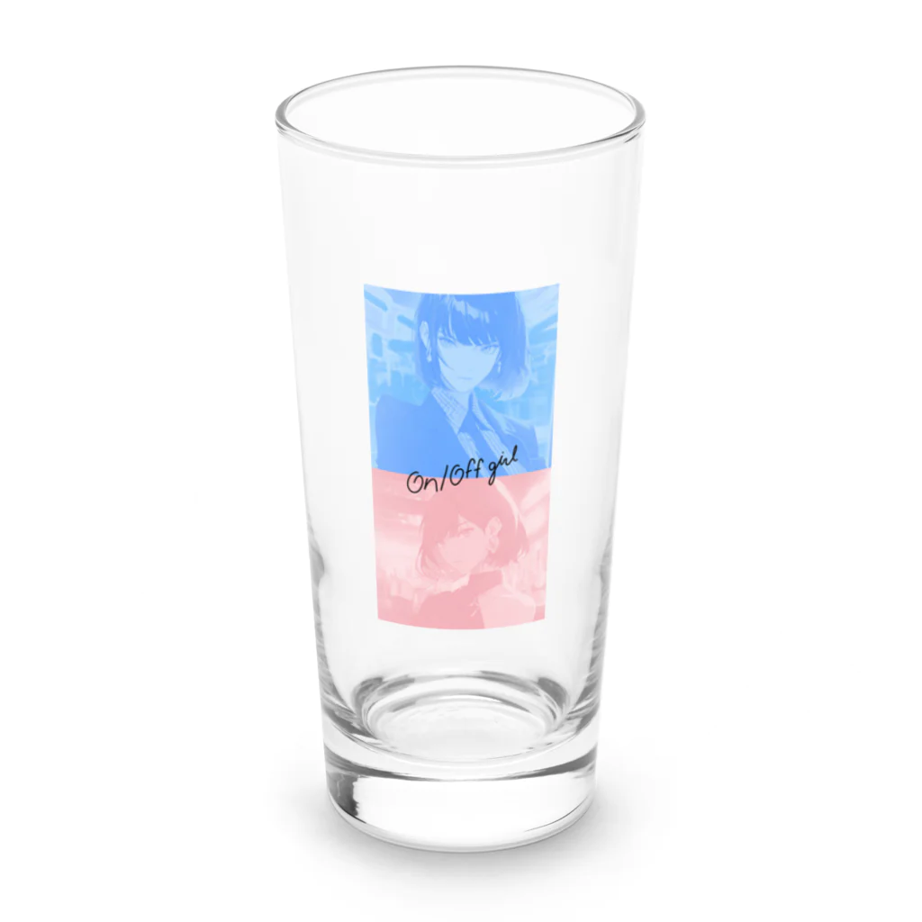 ユニークで目を引くアイデア！Masakey ArtのOn/Off girl#1 Long Sized Water Glass :front