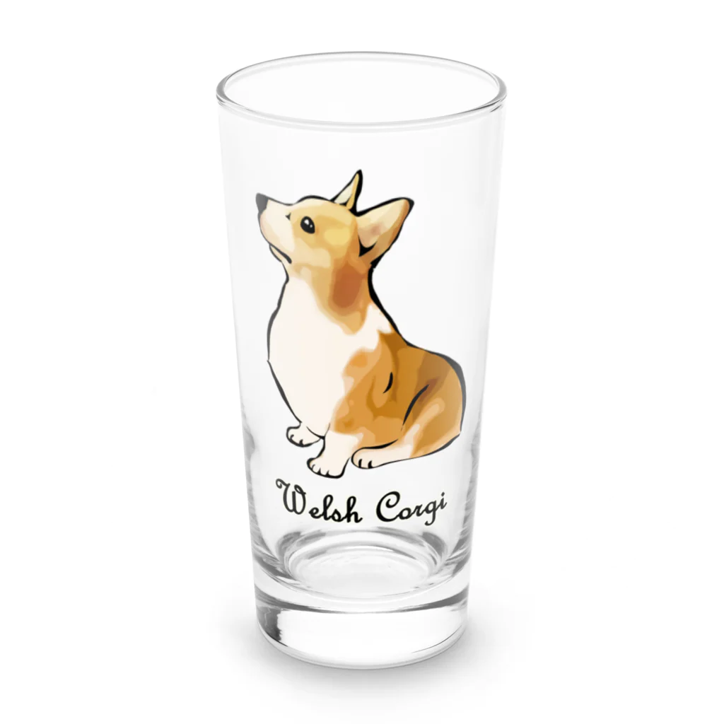 犬グッズの店しえるぶるーのコーギー　～犬種シリーズ～ Long Sized Water Glass :front