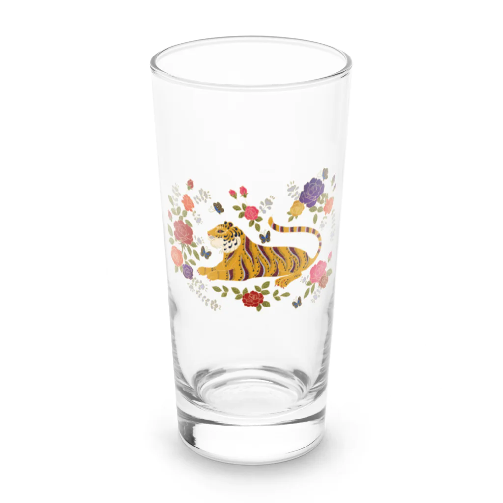 torinosu_mammothの虎とバラ Long Sized Water Glass :front