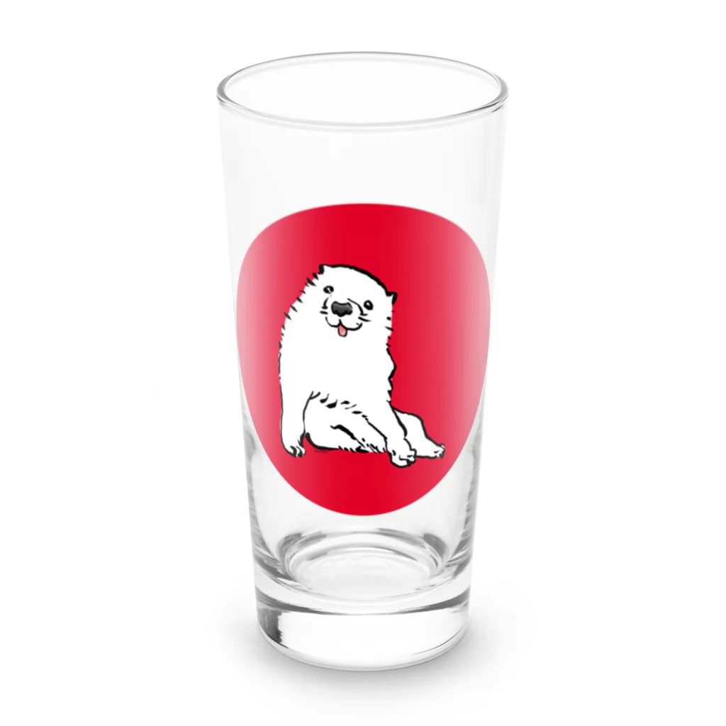 ふくふく商店の長沢芦雪の「あの犬」※日の丸バージョン Long Sized Water Glass :front