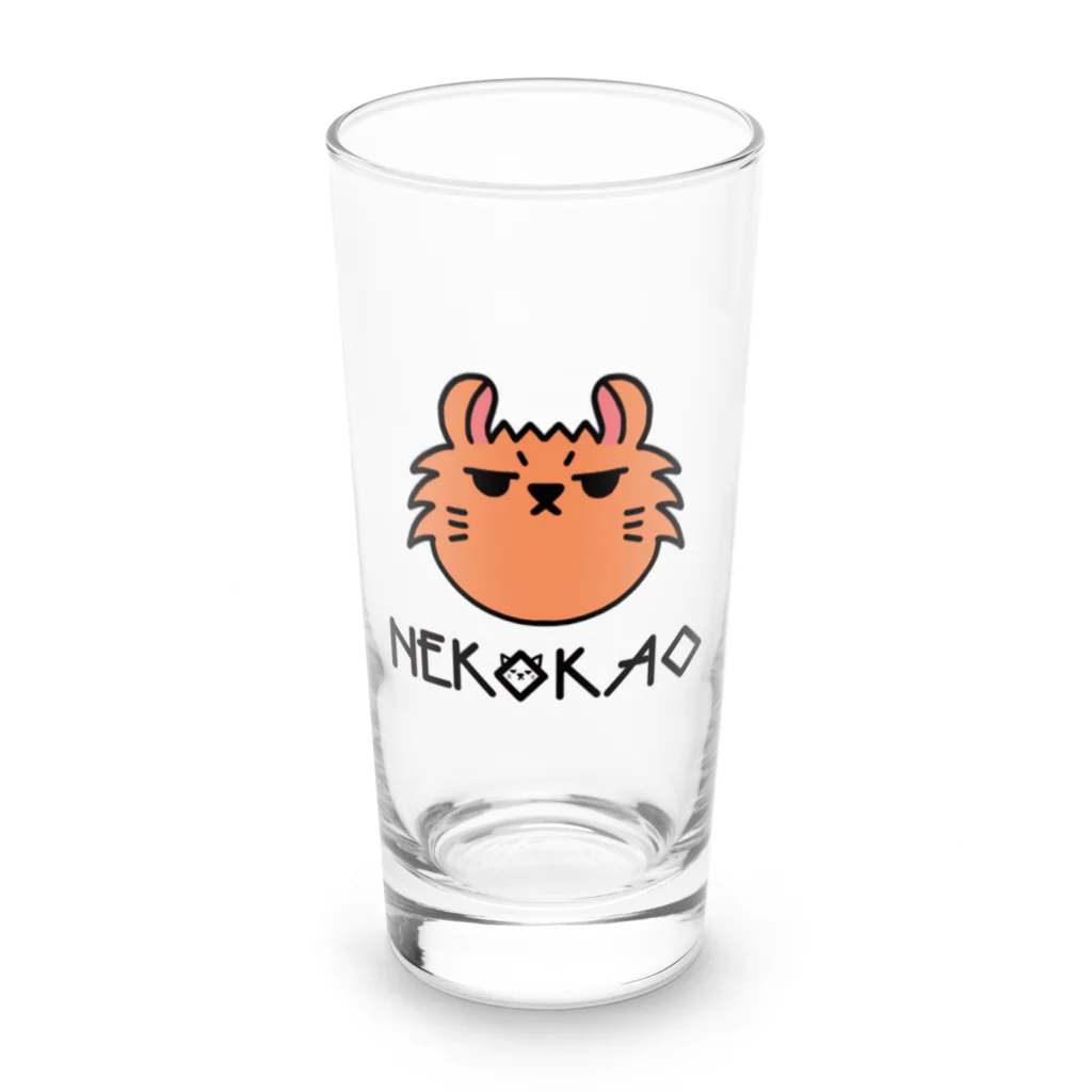NEKOKAOの無気力そうな猫。アメリカンカールのあーさん Long Sized Water Glass :front