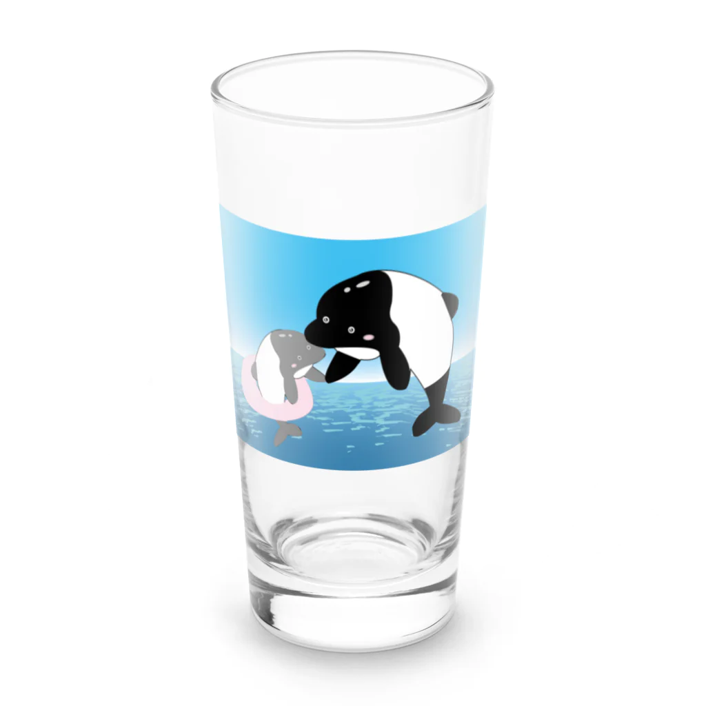 Drecome_Designの【手を取って・・・】海豚(イルカ)親子 Long Sized Water Glass :front