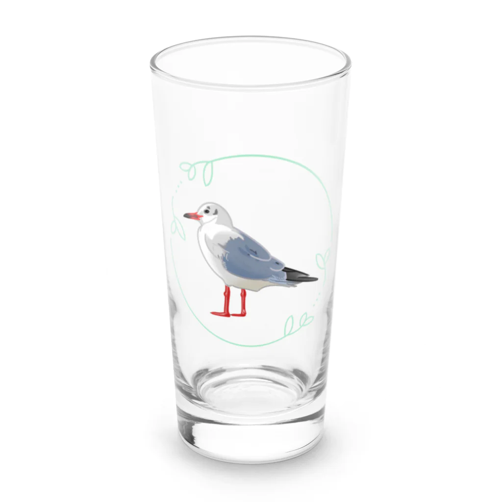 やちよ｜リアル鳥イラストのユリカモメさん Long Sized Water Glass :front