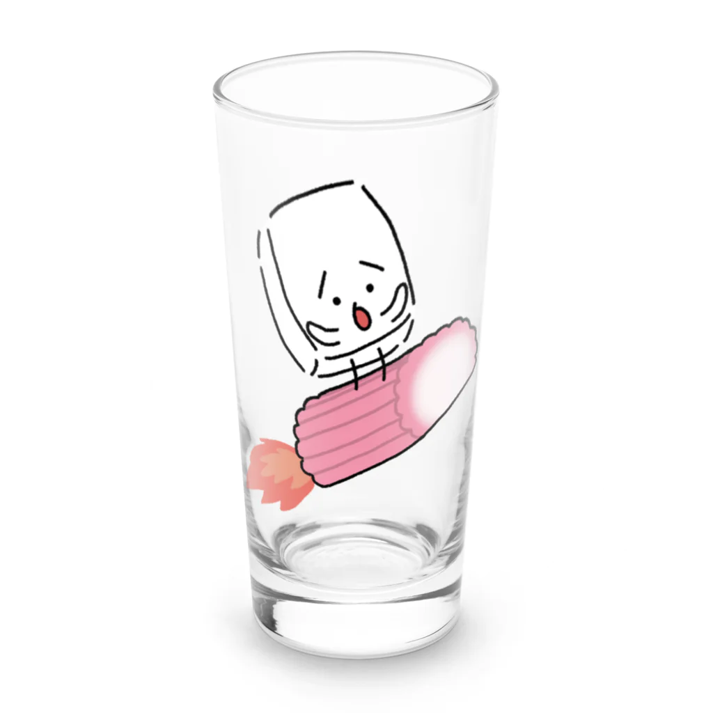 おとうふくんのすあまロケットに乗るおとうふくん(単体) Long Sized Water Glass :front