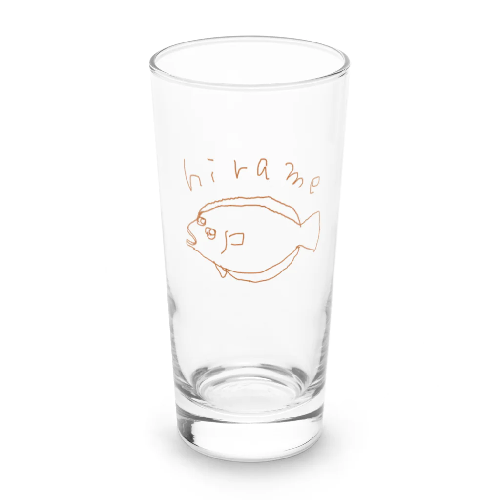 ゆるデザイン shopのゆるヒラメ Long Sized Water Glass :front