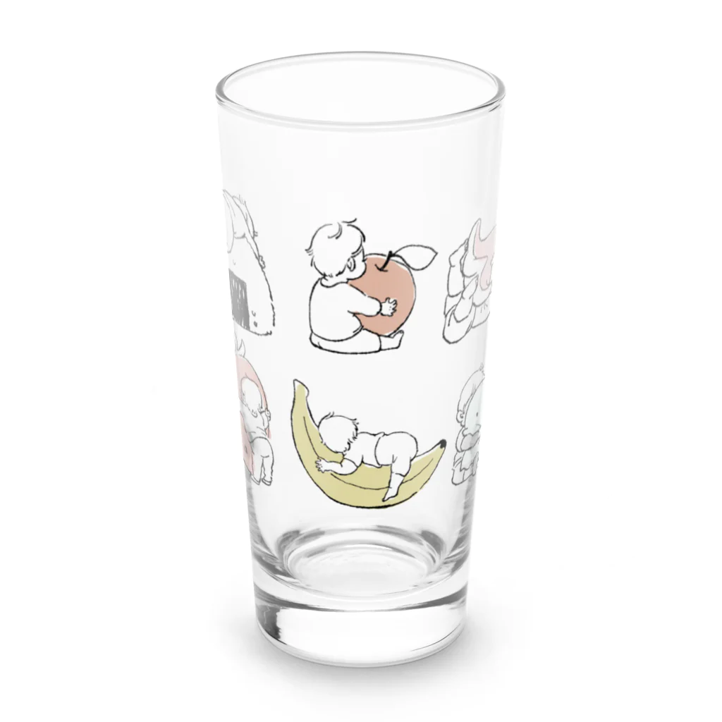 渡邊 春菜のハグする赤ちゃんまとめ(くすみカラー) Long Sized Water Glass :front