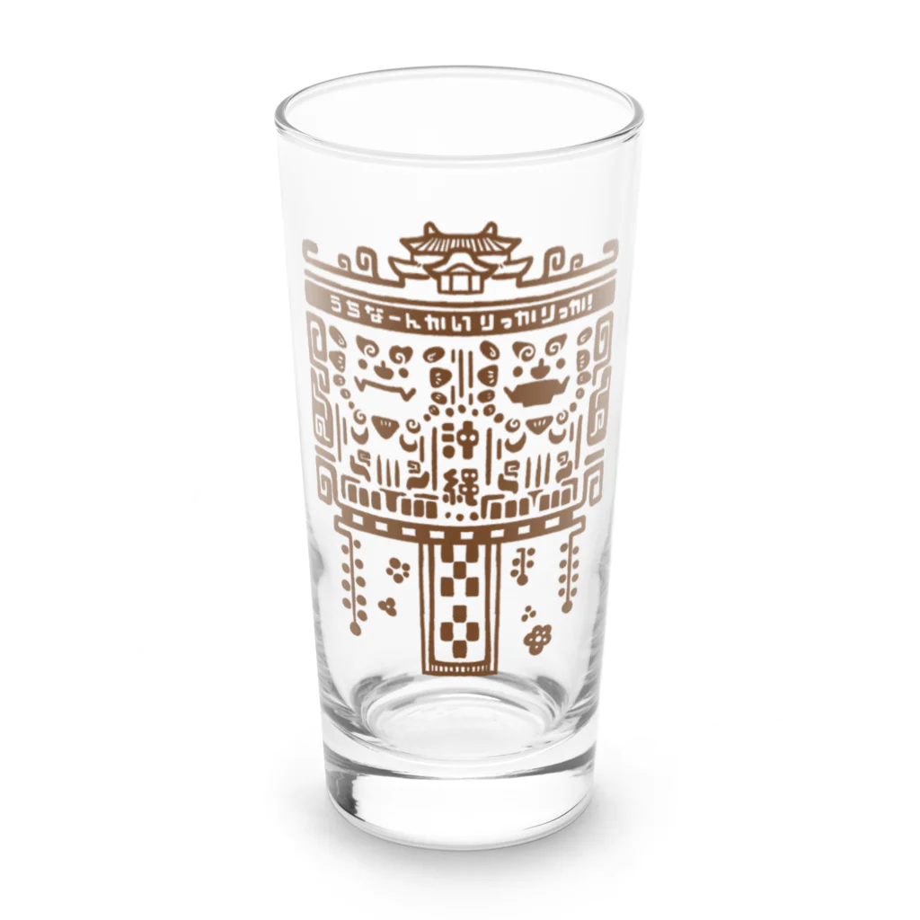 huroshikiの版画風シーサー Long Sized Water Glass :front