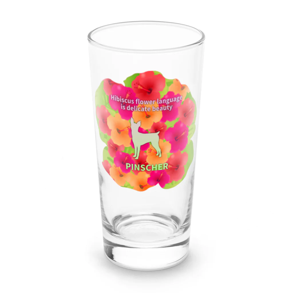 onehappinessのピンシャー　hibiscus　花言葉　onehappiness Long Sized Water Glass :front