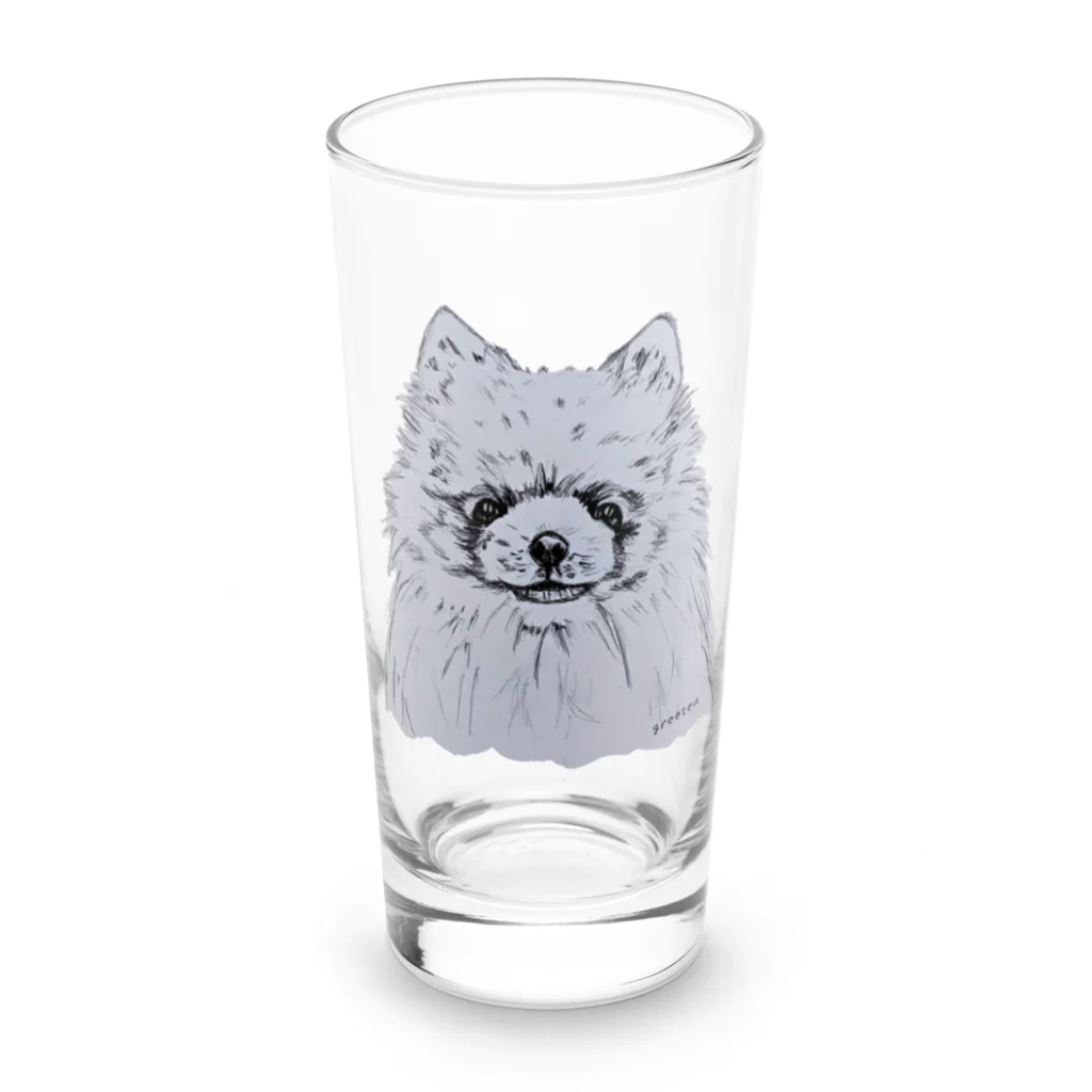 greetenのポメラニアン　アート犬 Long Sized Water Glass :front