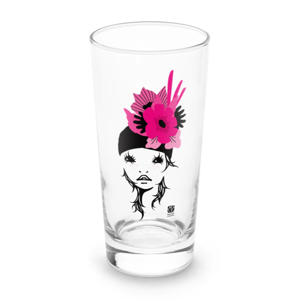 イラストレーターこたけゆか 公式オリジナルグッズのFlower girl Long Sized Water Glass :front