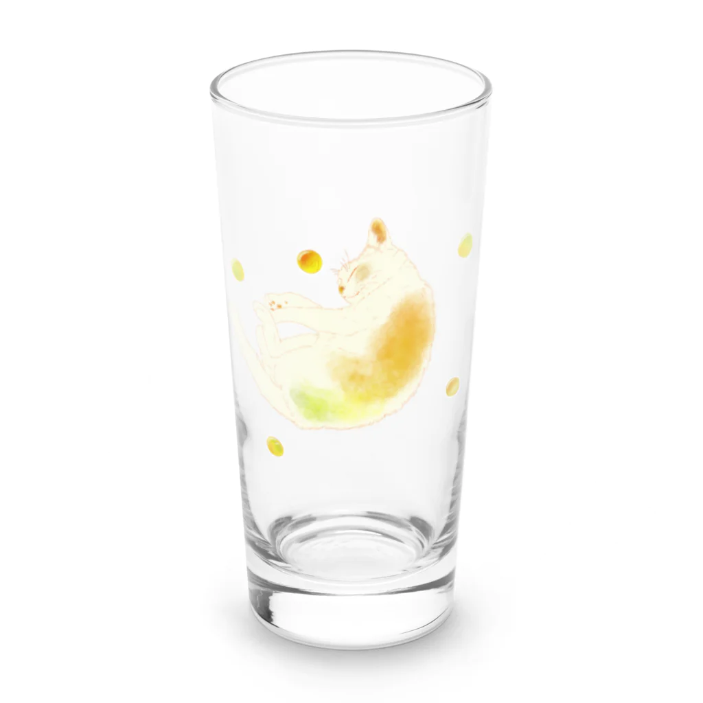 猪猫の梅の妖精　梅さん　梅酒 Long Sized Water Glass :front