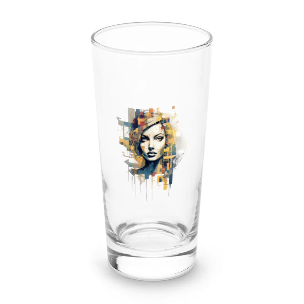 デジタルキャンバスのミックスメディアコラージュ Long Sized Water Glass :front