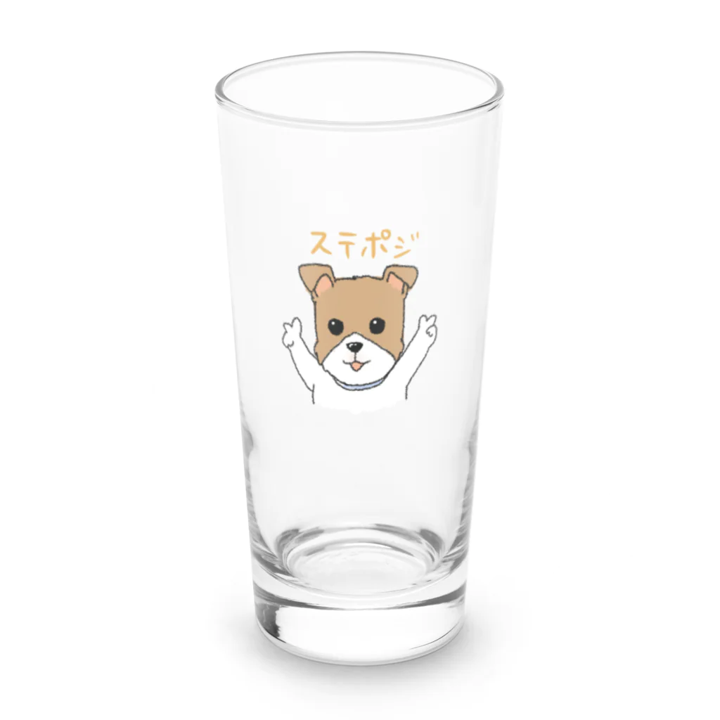 METAL PRINCESSのポジティブなジャックラッセルテリア・STAY POSITIVE  Long Sized Water Glass :front